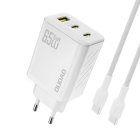 Telefono įkroviklis Dudao A28PC 45 W GaN 2x USB-C su USB-C laidu 1 m juodas
