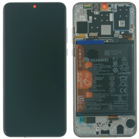 Huawei P30 Lite 48MP ekranas (baltas) (su rėmeliu ir baterija) (service pack) (originalus)