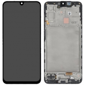 Samsung Galaxy A17 4G ekranas (juodas) (su rėmeliu) (originalus)