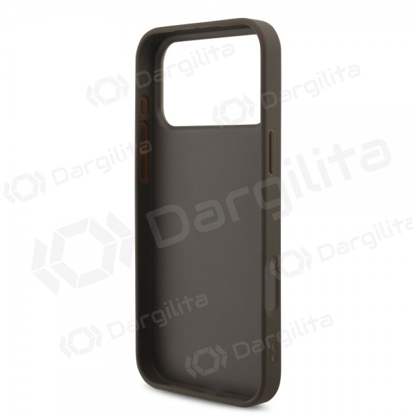 Apple iPhone 17 Pro Max dėklas "Guess PU 4G Metal Logo" (rudas)