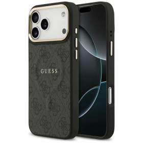 Apple iPhone 17 Pro dėklas "Guess PU Leather 4G Gold Frame MagSafe"