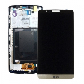 LG D855 Optimus G3 ekranas (su rėmeliu) (auksinis)