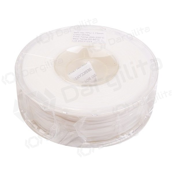 3D spausdinimo plastikas TPU, 1.75mm, 1kg, baltas