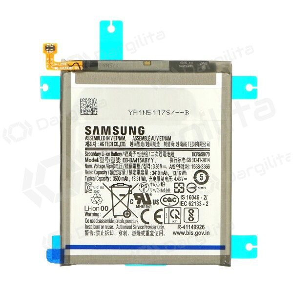 Samsung A415 Galaxy A41 2020 (EB-BA415ABY) baterija / akumuliatorius (3410mAh) (service pack) (originalus)