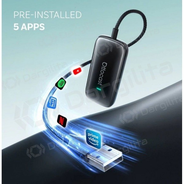 Belaidis CarPlay/Android Auto adapteris Ottocast Play2Video Ultra juodas