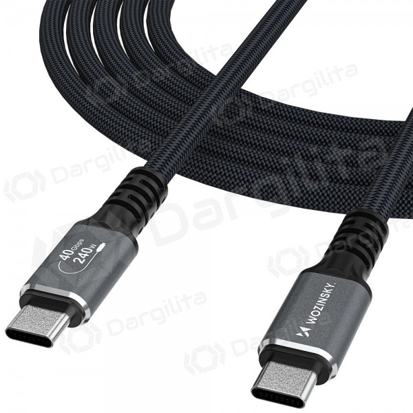USB-C laidas Wozinsky WPS-UY42S USB-C į USB-C 2 m Thunderbolt 4 240 W juodas