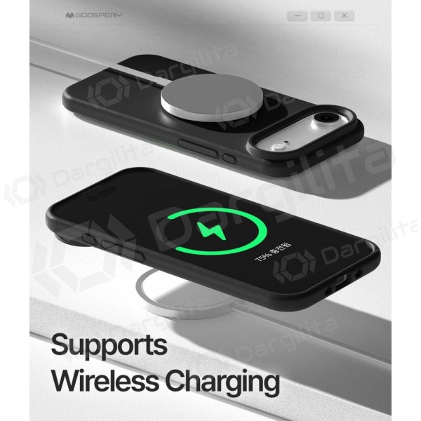 Apple iPhone Air dėklas Mercury "Pure Magsafe Silicon Case" (juodas)