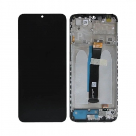 Xiaomi Poco C40 ekranas (juodas) (su rėmeliu) (originalus)