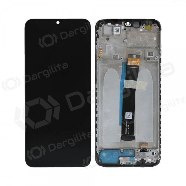 Xiaomi Poco C40 ekranas (juodas) (su rėmeliu) (originalus)