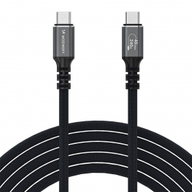 USB-C laidas Wozinsky WPS-UY415S USB-C į USB-C 1.5 m Thunderbolt 4 240 W 8K juodas