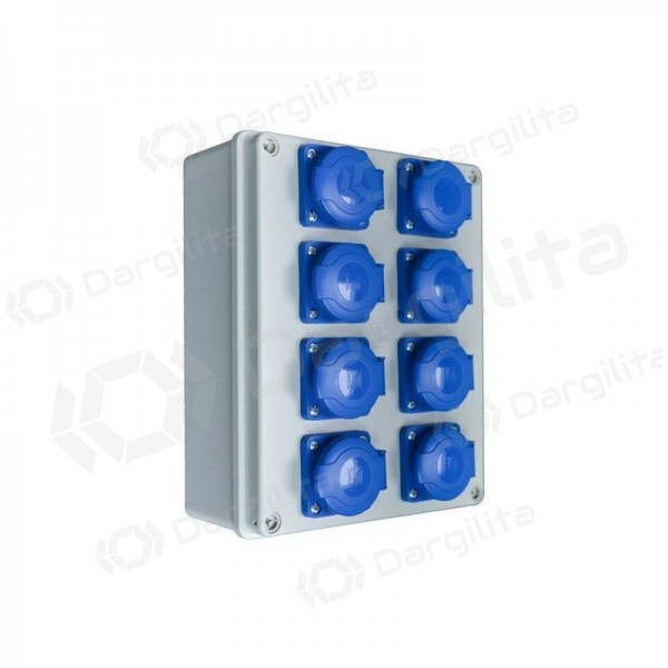 PawBol R-BOX B.1605-S plastikinis skydelis su kištukiniais lizdais (8x16A/250V)