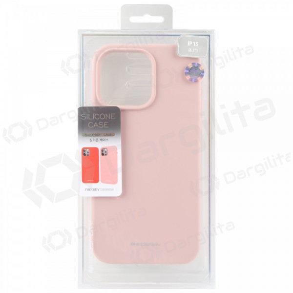 Apple iPhone 12 / 12 Pro dėklas Mercury Goospery "Silicone Case" (rožinio smėlio)