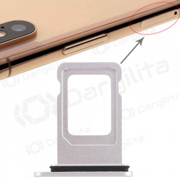 Apple iPhone XR (Dual) SIM kortelės laikiklis (baltas)