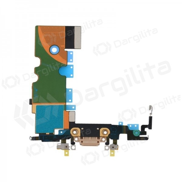 Apple iPhone 8 / SE 2020 įkrovimo lizdo ir mikrofono jungtis (auksinė) (naudota, originali)