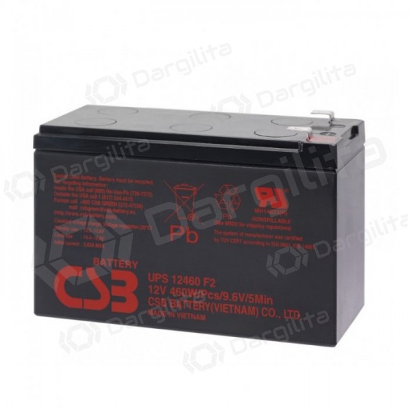 Akumuliatorius CSB (7.2Ah, 12V, F1)