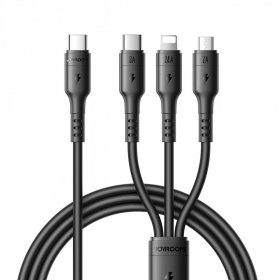 USB-C laidas Joyroom S-A61 USB-C į USB-C + Lightning + Micro USB 1.2 m įkrovimui juodas