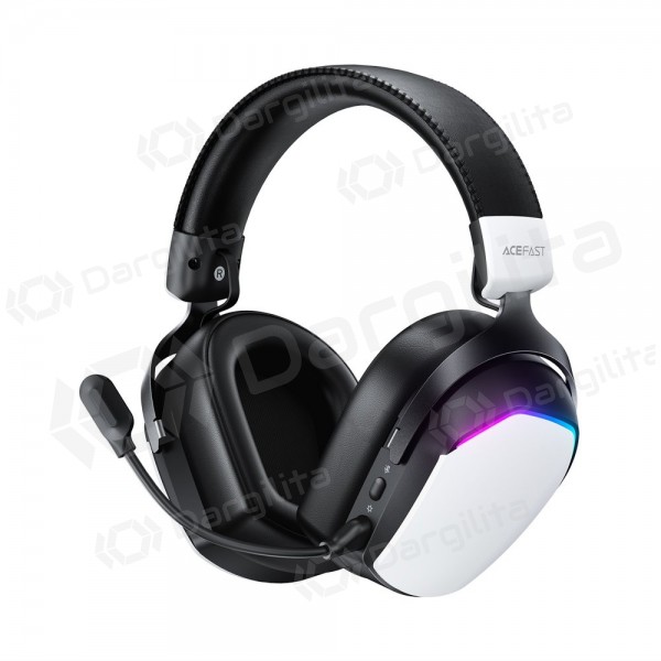 Belaidės ausinės su mikrofonu Acefast H11 Gaming Bluetooth 2.4G 3.5 mm baltos
