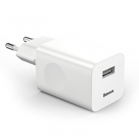 Telefono įkroviklis Baseus CCALL-BX02 24 W USB-A baltas