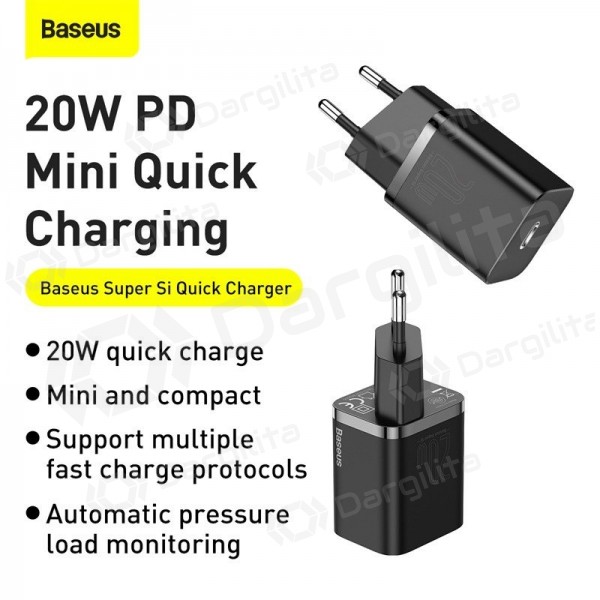 Telefono įkroviklis Baseus Super Si CCSUP-B01 20 W USB-C juodas