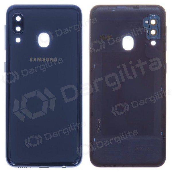 Samsung A202 Galaxy A20e 2019 galinis baterijos dangtelis (mėlynas) (naudotas grade C, originalus)