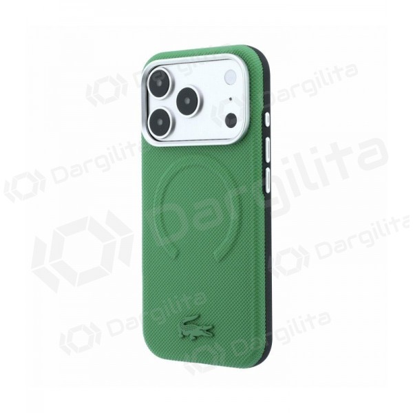 Apple iPhone 18 Pro Max dėklas "Lacoste PVC Petit Pique Semi Wrap Embossed MagSafe" (žalias)