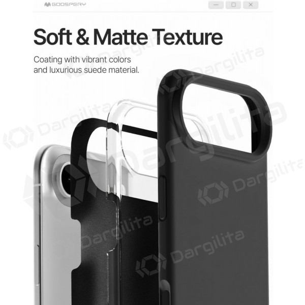 Apple iPhone Air dėklas Mercury "Pure Magsafe Silicon Case" (juodas)