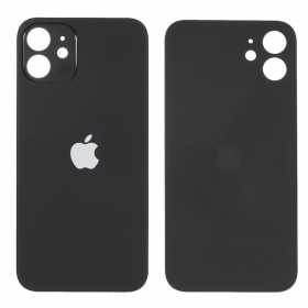 Apple iPhone 12 mini galinis baterijos dangtelis (juodas) (bigger hole for camera)