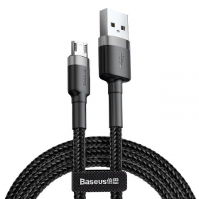 USB kabelis Baseus Cafule Type-C 2.0m 2.0A (pilkas-juodas) CATKLF-CG1