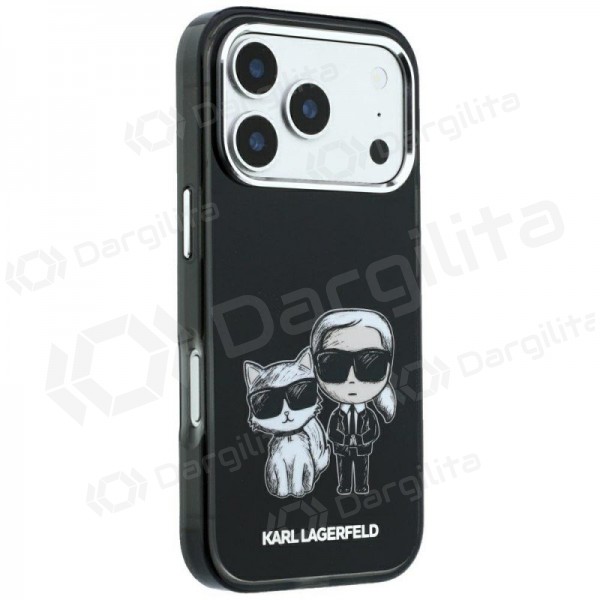 Apple iPhone 18 Pro dėklas "Karl Lagerfeld PU Semi Wrap Smooth Sketch Bodies MagSafe" (juodas)