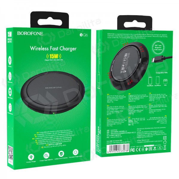 Įkroviklis belaidis Borofone BQ6 QC3.0 (15W) (juodas) Įkroviklis belaidis Borofone BQ6 QC3.0 (15W) (juodas)