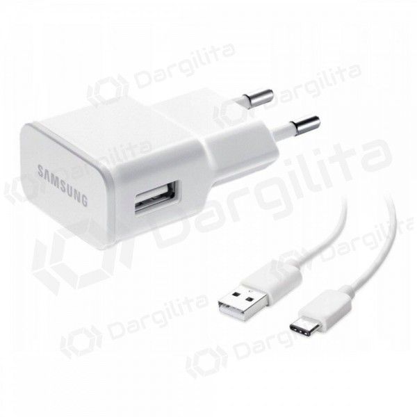 Telefono įkroviklis Samsung EP-TA200NWE 15 W su USB-C laidu