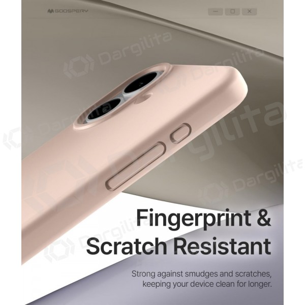Apple iPhone 17 dėklas Mercury "Pure Magsafe Silicon Case" rožinio smėlio