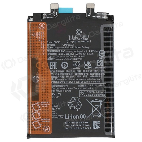 Xiaomi Redmi Note 11 Pro 5G / Poco X4 Pro 5G (BN5E) baterija / akumuliatorius (5000mAh) (service pack) (originalus)
