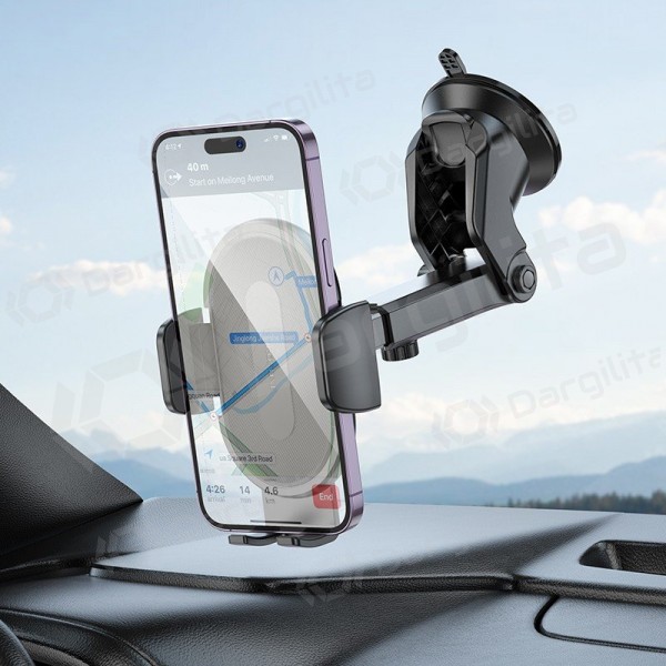 Automobilinis telefono laikiklis Borofone BH134 ant prietaisų skydelio 4.5–7 col.
