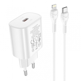 Telefono įkroviklis Hoco N22 25 W USB-C su Lightning laidu 1 m baltas