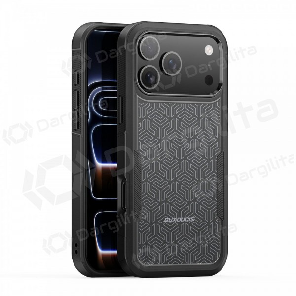 Apple iPhone 17 Pro Max, 18 Pro Max dėklas "Dux Ducis Shld" juodas (Triangle Pattern)