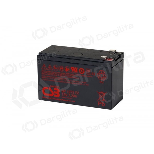 Akumuliatorius 12V 7.2Ah F2 (6.3mm) AGM VRLA CSB (GP1272 F2)