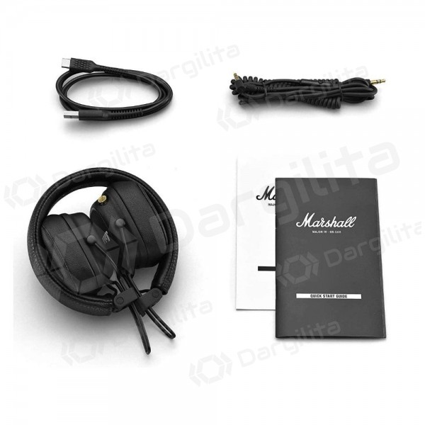 Belaidės ausinės su mikrofonu Marshall Major IV Bluetooth juodos