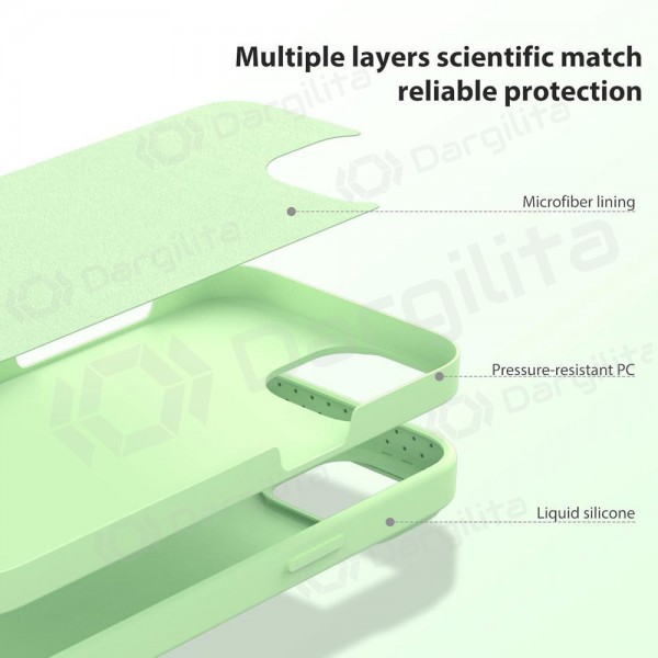 Apple iPhone 15 Pro dėklas „Nillkin Silicone“ (šviesiai žalias)