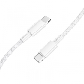 USB-C laidas Borofone BX117 USB-C į USB-C 1 m 60 W baltas