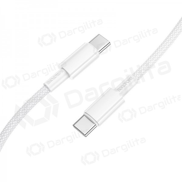 USB-C laidas Borofone BX117 USB-C į USB-C 1 m 60 W baltas