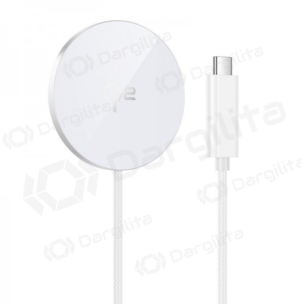 Belaidis įkroviklis Hoco CW63 15 W Qi2 baltas