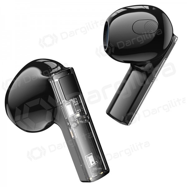 Belaidė laisvų rankų įranga Borofone BW23 Crystal Bean Transparent Edition TWS (juoda)