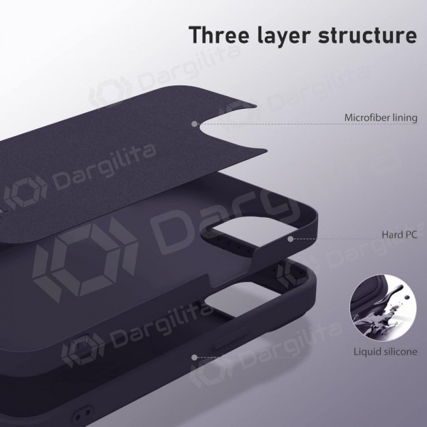 Apple iPhone 14 dėklas „Nillkin Silicone“ (tamsiai violetinis)