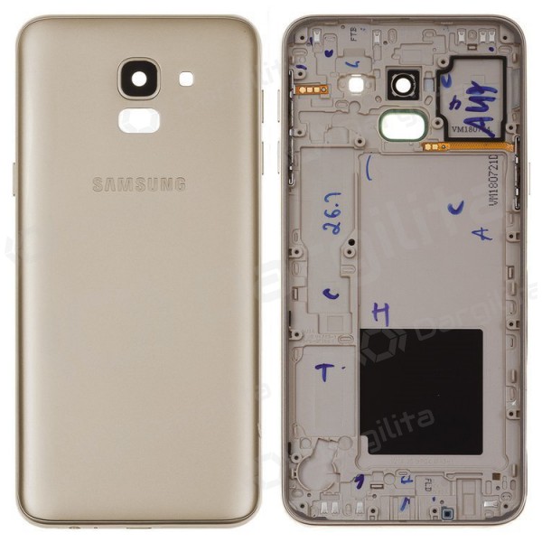 Samsung J600 Galaxy J6 2018 galinis baterijos dangtelis (auksinis) (naudotas grade A, originalus) Samsung J600 Galaxy J6 2018 galinis baterijos dangtelis (auksinis) (naudotas grade A, originalus)