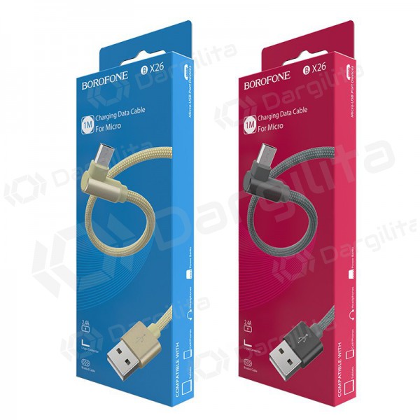 USB kabelis Borofone BX26 microUSB 1.0m (pilkas)