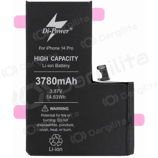Apple iPhone 14 Pro baterija, akumuliatorius Di-Power 3780 mAh (padidintos talpos)