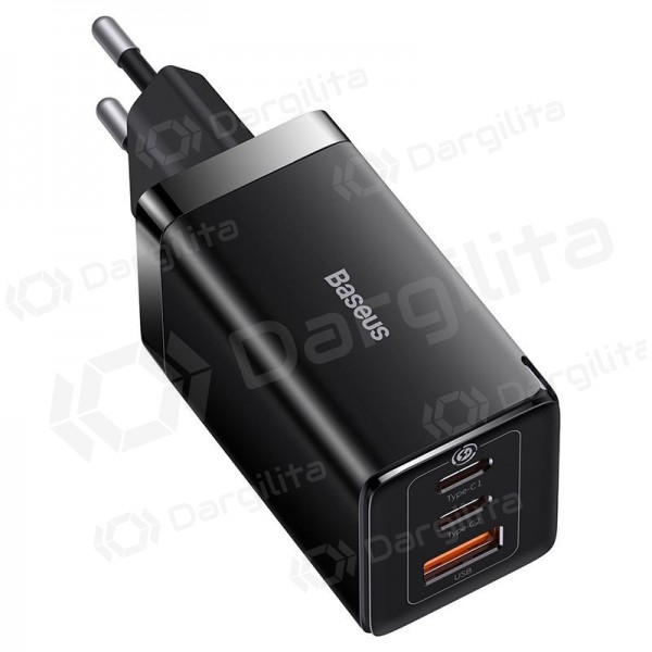 Telefono įkroviklis Baseus GaN5 Pro 65 W 2xUSB-C + USB-A GaN PD QC juodas CCGP120201