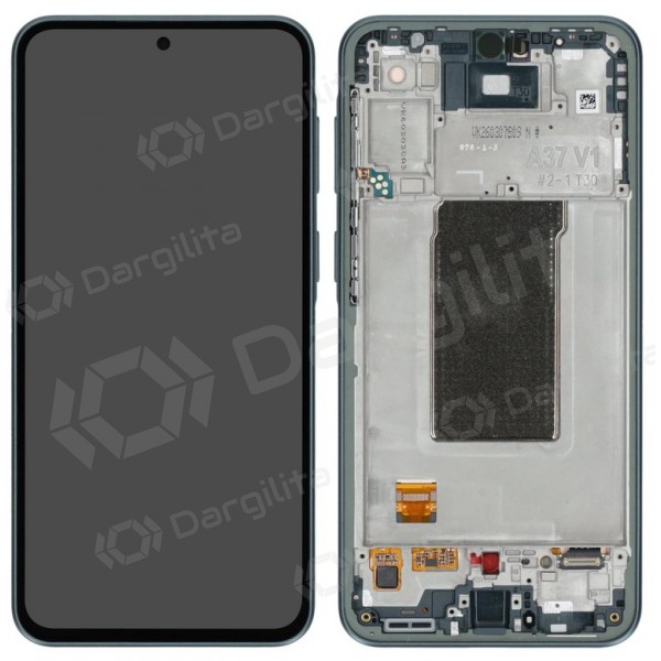 Samsung Galaxy A37 5G ekranas (pilkai žalia) (su rėmeliu) (originalus)