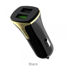 Įkroviklis automobilinis Hoco Z31 Quick Charge 3.0 (3.4A) x 2 USB (juodas)